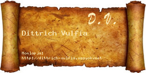 Dittrich Vulfia névjegykártya